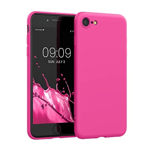 kwmobile Handyhülle für iPhone SE 2022 Hülle/iPhone SE 2020 / iPhone 8 / iPhone 7, für iPhone SE Hülle - Schutzhülle für kabelloses Laden - Case in Magenta