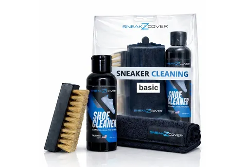 SneakZcover Sneaker Cleaner Set Basic Schuhputzset Schuhreiniger (Schuhpflegeset inkl. Schuh Reiniger, Mikrofasertuch, Schuhbürste)