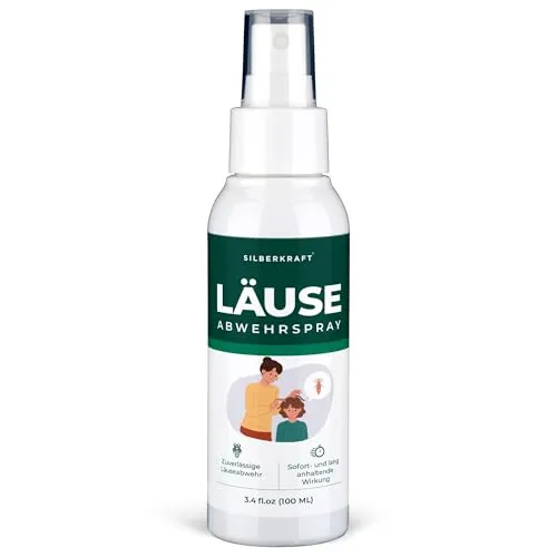 Silberkraft Läuseabwehrspray 100 ml, geruchsneutrales Läuse-Mittel für Kinder geeignet, Kopfläuse-Abwehr-Spray präventiv, Kopfläuse nachhaltig vorbeugen (100 ml)