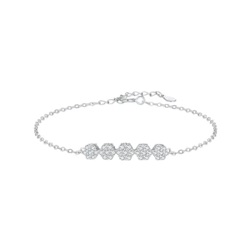 Karma NH11184615 Damen Armband Zirkon Silber925 Kristall Silber modern Armkettchen Federringverschluss Schmuck für Frauen hochwertiges Damenarmband