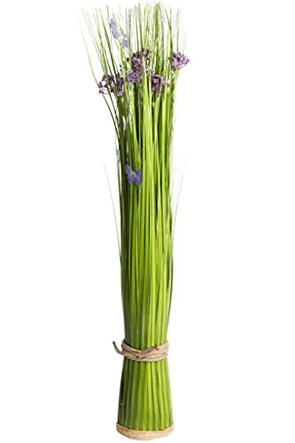 Botanic-Haus künstliches Grasarrangement selbst stehend mit Blüten und Schmetterlingen Höhe ca. 69 cm (lila)