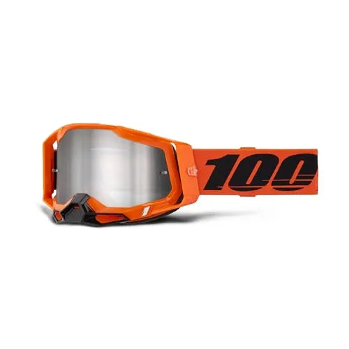 Percent Racecraft 2 Neon Orange Crossbrille - Sportbrille mit 17,5% größerem Sichtfeld, optimalem Komfort und Anti-Beschlag-Linse – ideal für professionelle Rennfahrer.