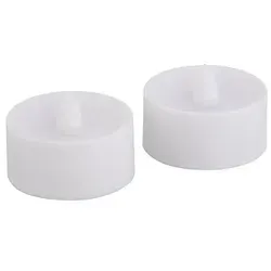 LED Maxi-Teelichter mit Timer, 6 cm Ø, 2 Stück - Sichere LED Maxi-Teelichter mit Timer für stimmungsvolle Atmosphäre. Batteriebetrieben, warmweißes Licht, Brenndauer ca. 600 Stunden. Ideal für jeden Anlass!