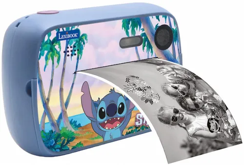 Lexibook Disney Stitch StarCAM Print - Kamerapaket mit Sofortdrucker - Experimentieren & Forschen: Halten Sie Ihre besten Momente fest und drucken Sie sie sofort aus – ideal für kreative Kinder mit personalisierbaren Fotofunktionen und 32 GB SD-Karte!