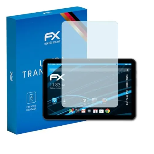 atFoliX Schutzfolie kompatibel mit Peaq PET 1008-F464E Folie, ultraklare FX Displayschutzfolie (2X)