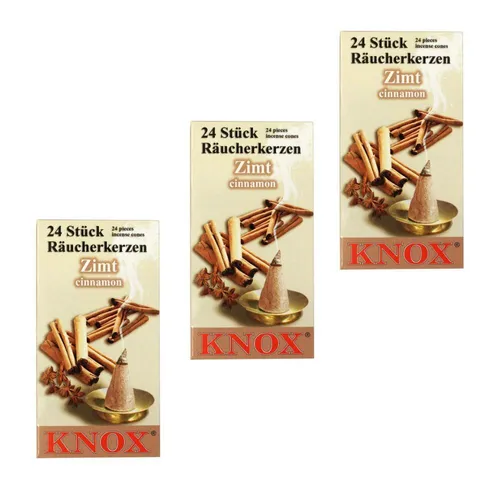 KNOX - 3er Set Räucherkerzen Räucherkegel Gr. M - Zimt