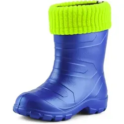 Ladeheid Kinder Gummistiefel LA845KIDS – Federleichte Eva Thermo Stiefel (Blau/Gelb, 25 EU) - Gummistiefel für Kinder mit herausnehmbarem Innenschuh, leicht, rutschfest und wasserfest. Optimal für Sommer und Winter bei Temperaturen bis -30°C.