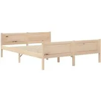vidaXL Massivholzbett Kiefer 140x200 cm - Stabiles Bettgestell aus massivem Kiefernholz, ideal für ein modernes Schlafzimmer. Robuste Konstruktion mit stabilen Sperrholzlatten für optimalen Komfort. (Matratze nicht enthalten)