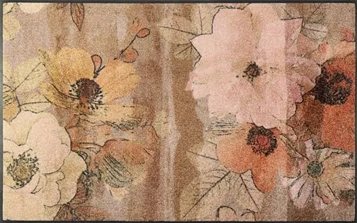 wash+dry Fußmatte Retro Roses 75x120cm - Waschbar und Rutschfest - Fußmatte in buntem Retro-Design, ideal für Innen- und Außenbereiche. Besonders dicht, trittschalldämmend und mit 5 Jahren Garantie - perfekt für Hygiene und Stil!