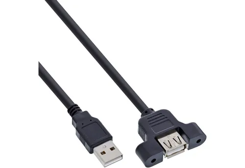 Inline InLine® USB 2.0 Anschlusskabel, Stecker A auf Einbaubuchse A, 0,60m USB-Adapter