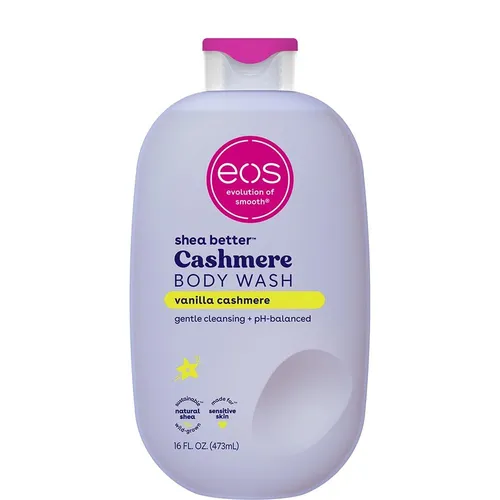 EOS Shea Better Kaschmir-Vanille Duschgel - Feuchtigkeitsspendendes Duschgel mit pH-ausgewogener Creme-Gelformel, ideal für empfindliche Haut, sanfte Reinigung und entspannender Vanille-Kaschmir-Duft.