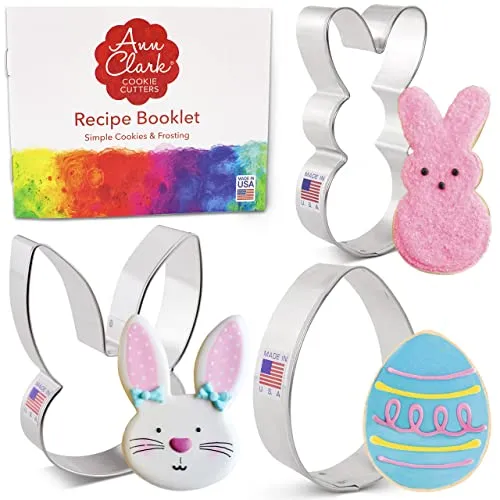 Ausstechformen von Ann Clark USA - Ostern Keksausstecher, 3-Teiliges Set - Hase Osterhase, Ei, Hasenkopf