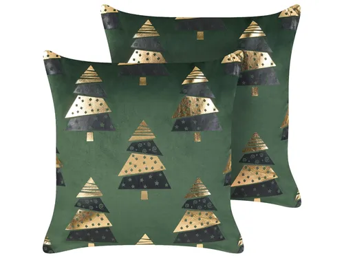 Dekokissen 2er Set GOLDSPRUCE in gold von Beliani