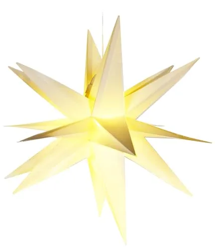 com-four® LED Stern - Weihnachtsstern mit Timer-Funktion - LED Stern als dekorative Beleuchtung zu Weihnachten - batteriebetriebene Weihnachtsdekoration (1 Stück - weiß)