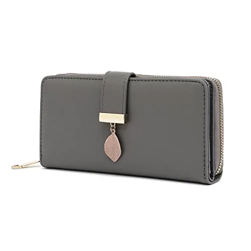 TANTOMI Geldbörse Damen, Geldbeutel Damen aus glattem und weichem Synthetikleder, Portmonee mit Kapazität und viele Fächer, Portemonnaie.