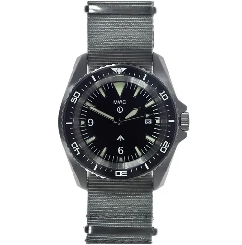 MWC Quarz Swiss Stahl Schwarz Militar Grau Keramik Datum Herren Uhr