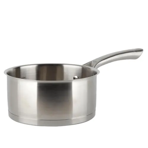 EUROHOME Kasserolle 1L - Stielkasserolle mit handlichem Griff - Edelstahltopf induktionsgeeignet - Kochtopf Edelstahl Ø16 cm - Topf für alle Herdarten - Universaltopf mit integrierter Messskala