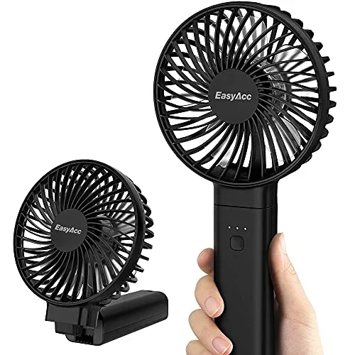 EasyAcc Mini Handventilator, Wiederaufladbar und Faltbar in schwarz von EasyAcc