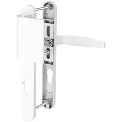 MS Beschläge Langschild PZ 72mm Schmalrahmengarnitur Weiß Stossgriff/Drücker TS 87-102mm