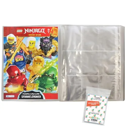 Bundle mit Lego Ninjago Serie 9 Trading Cards - 1 Leere Sammelmappe + Exklusive Collect-it Hüllen