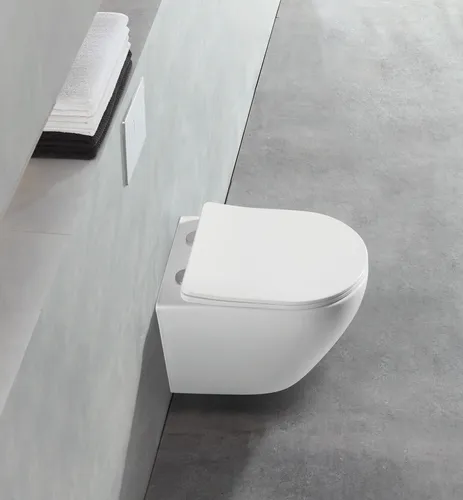 Raumspar-Wand-WC (spülrandlos) inkl. Soft-Close Sitz WHR-446051