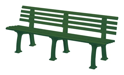 Blome Gartenbank Juist 4-Sitzer - 200 cm grün - Parkbank für 4 Personen, robust und wetterfest, ideal für Garten und Terrasse.