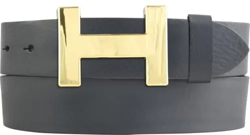 BELTINGER Designer Gürtel HENRY aus Vollrindleder 4 cm | Eleganter Ledergürtel für Damen und Herren 40mm | Gold glänzend | Dunkelgrau 85cm