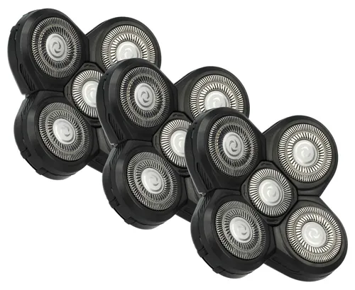 vhbw 3x Scherköpfe Ersatz für Philips RQ12, RQ50, RQ12+, RQ40 für Elektrorasierer, Schwarz