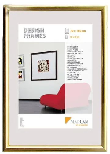 Kunststoff Bilderrahmen Design Frames gold, 60 x 80 cm - Bilderrahmen in elegantem Gold-Design, perfekt für stilvolle Präsentationen Ihrer Kunstwerke oder Fotos.