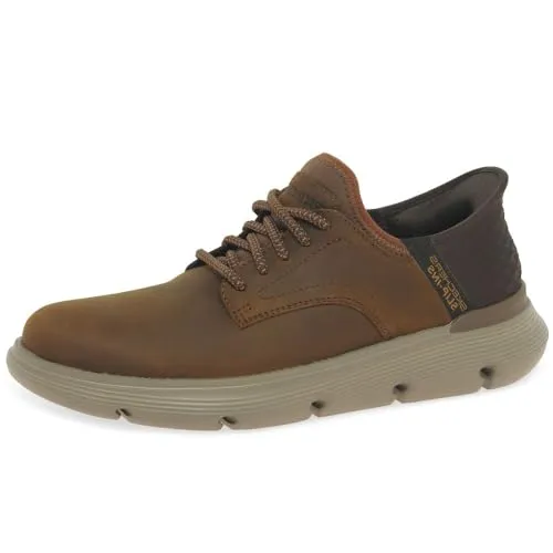 Skechers Herren Garza Gervin Brogues - CDB Dark Brown, 43 EU - Herren-Sneaker mit flacher Absatzform, ideal für stilvolle Freizeitlooks und bequemes Tragen.