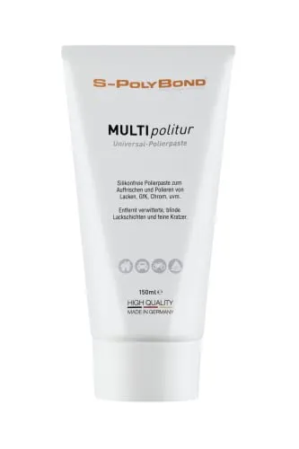 S-Polybond® Polierpaste für Autolack, Chrom, Schmuck, Gelcoat, Gfk, Bootspolitur & Kunststoffe | Politur in Profi Qualität | modifizierte Polierkörner | entfernt Mattierungen & Kratzer | 150ml