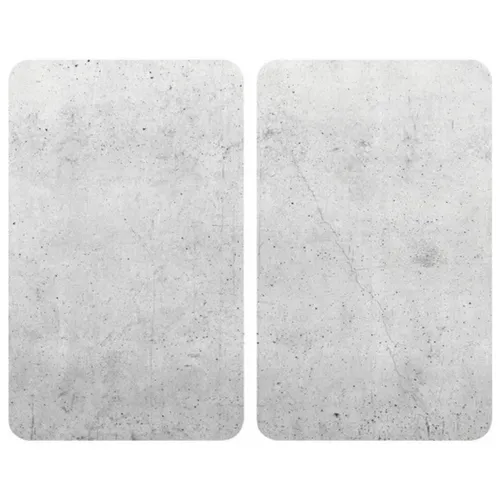WENKO Herdabdeckplatten Universal Beton 2er Set - elegante Abdeckung in grauer Beton-Optik, schlagfest, vielseitig als Spritzschutz und Schneidebrett einsetzbar