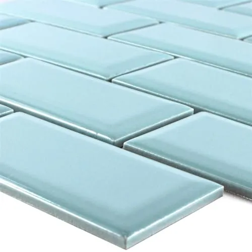 Keramik Mosaik Fliesen StPauls Metro Facette Mint von Mosafil