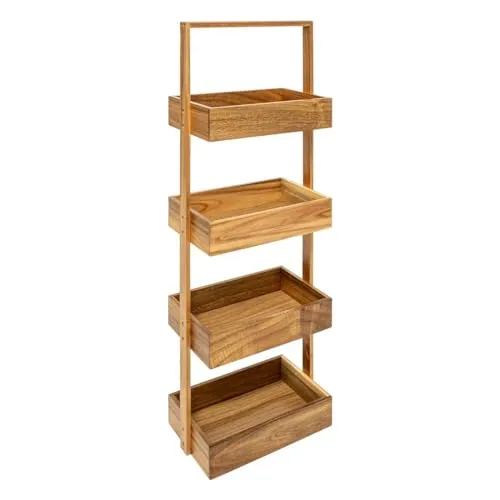 5five Simply Smart Regal Acacia – 4 Ebenen Standregal aus Akazie