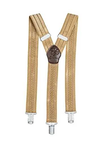 Maximex Hosenträger Gold, klassische Y-Form, Verhindern das Rutschen der Hose, längenverstellbar bis max. 125 cm, mit Metallclips