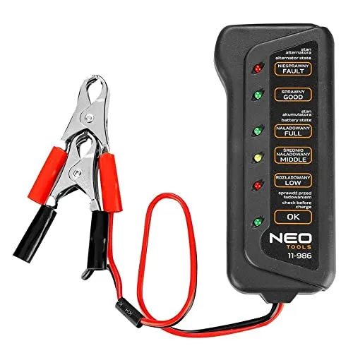Neo tools 12 V LED-Batterie und Ladekontester
