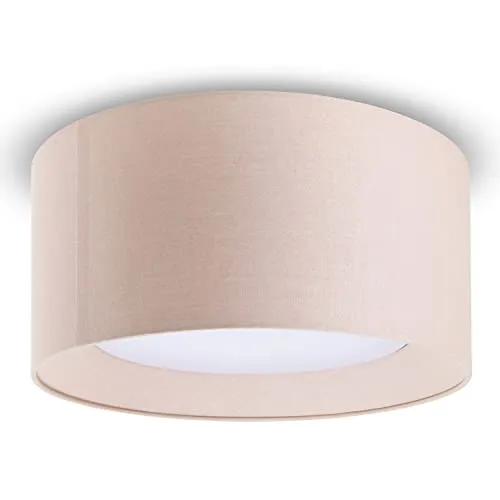 Paco Home LED Deckenlampe Beige, Ø45cm - Moderne Deckenleuchte für Esszimmer und Büro, aus hochwertiger Baumwolle und Kunststoff, geeignet für E27-Leuchtmittel bis 15 Watt, stilvolles Highlight für jedes Zuhause.