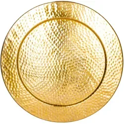 Tablett Nizza goldfarben rund aus Aluminium 60cm orientalisches Design