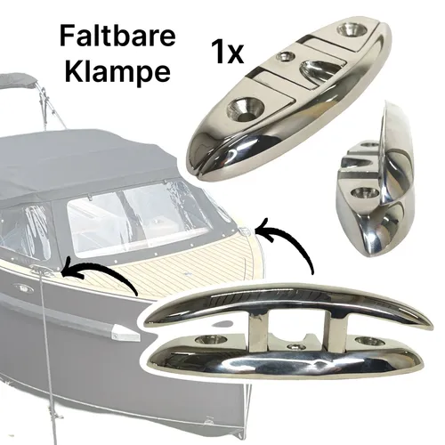 Bootsklampe Marine Edelstahl Klappklampe faltbar 8