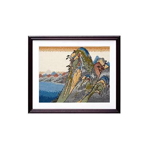 Olympus Thread Kreuzstich Stickpackung Hakone von Ando Hiroshige - Kreuzstich Stickpackung mit Zählmuster, fertige Größe 29,5x37cm. Hochwertige Materialien aus Japan, inklusive Anleitung und Zählschema in Englisch, ideal für kreative Projekte.