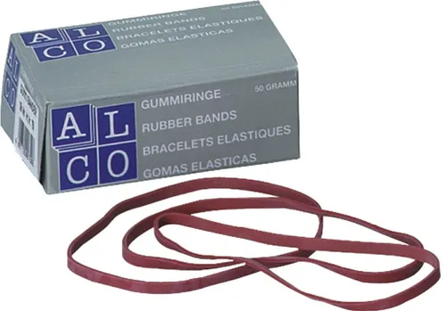 Alco 749 Gummiband Länge 100mm, Breite 5mm, rot 50g