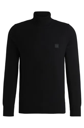 BOSS Akiro_S Pullover - Gerade geschnittener Pullover für Herren mit gewebtem Logo-Etikett und modischen Rippbündchen für einen lässigen Look.