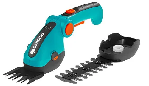 Gardena Akku-Gras- und Buchs-Strauchschere (9857) - Grasscheren mit Akkubetrieb, ideal für präzises Schneiden von Gras und Buchs, inklusive Ladekabel und Zubehör für sofortige Einsatzbereitschaft.