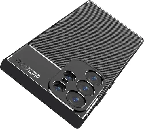 Hülle Kompatibel mit Samsung Galaxy S24 Ultra | Handyhülle Silikon Back Cover Case für Galaxy S24 Ultra TPU Bumper | Schwarz