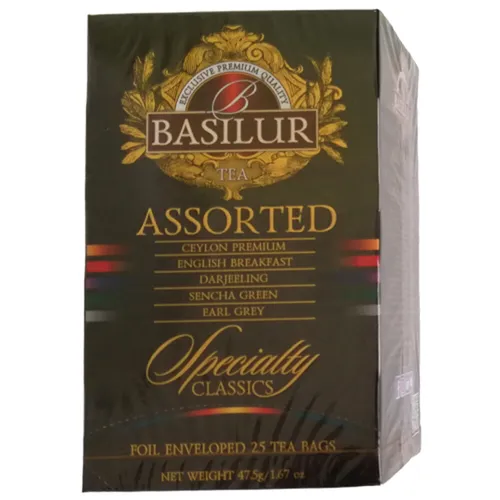 Basilur Tee Set Specialty Classics 5 Teesorten 25 Teebeutel Schwarztee Grüntee