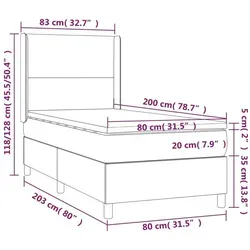 vidaXL Boxspringbett mit Matratze Weiß 80x200 cm Kunstleder von vidaXL