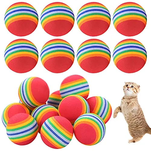Regerly Katzenspielzeug Bälle, 20 PCS Haustier Katzen Spielzeug Sanfte Bälle Interaktives Katzenspielzeug Ball für Hundewelpen Kätzchen Apportieren Interaktives Spielzeug