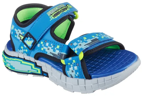 Skechers Jungen Mega-splash 4k Flache Sandale, Blue Lime, 31 EU - Robuste und stylische Sandale für Jungen mit anpassbarem Verschluss. Ideal für den Alltag und einfach zu reinigen – perfekt für aktive Kinder!
