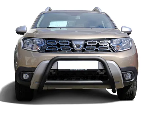 Mattschwarzer HSP Frontbügel Bullbar passend für Dacia Duster (18-22) 63,5mm ABE
