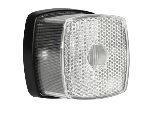 Anhänger Positionsleuchte weiß 66 x 62 mm, 12 V mit E-Zulassung